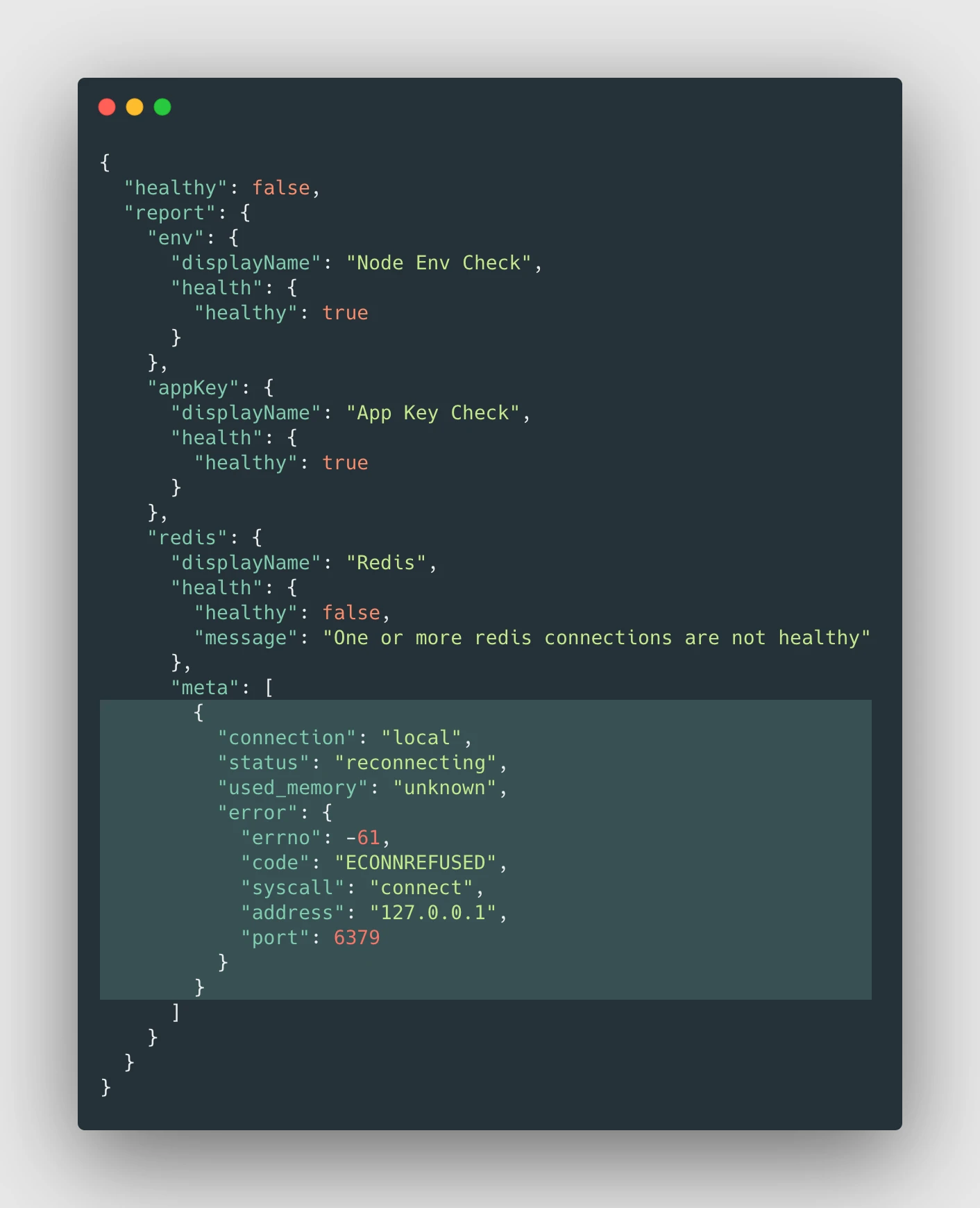 "Relatório de conexão não íntegra"